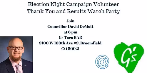 DeMott for Mayor Election night watch party