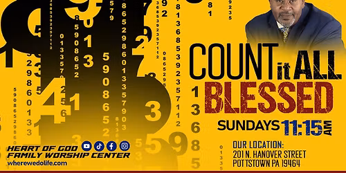 11:15 AM | SUNDAY Worship Experience | Topic: Count It All Blessed