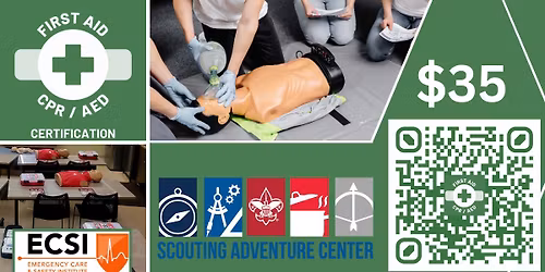 First Aid, CPR, AED Certification at the Scouting Adventure Center
