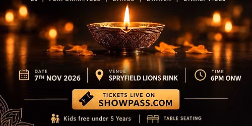 THE GRAND DIWALI GALA | DINNER & DANCE | 7TH NOV | SPRYFIELD LIONS RINK