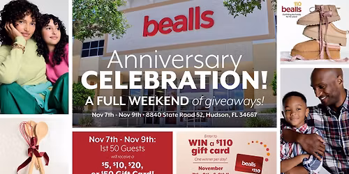 1 YR Anniversary Celebration of bealls in Hudson, FL!