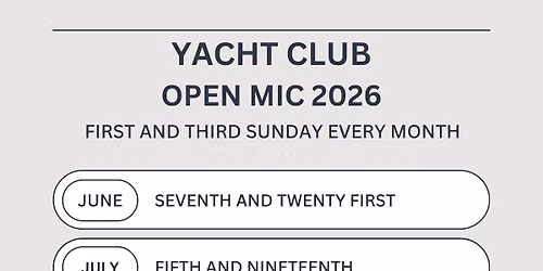 Open Mic Night at Yacht Club