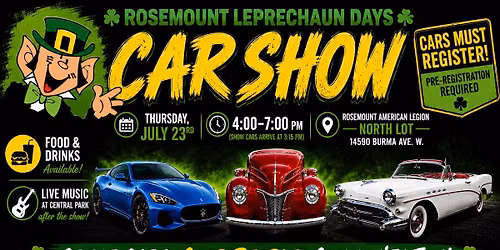 3rd Annual Rosemount Leprechaun Days Car Show!