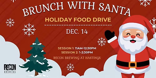Brunch with Santa Holiday Food Drive at Recon Brewing at Hastings