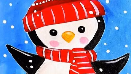 Family Painting Class - Cosy Penguin