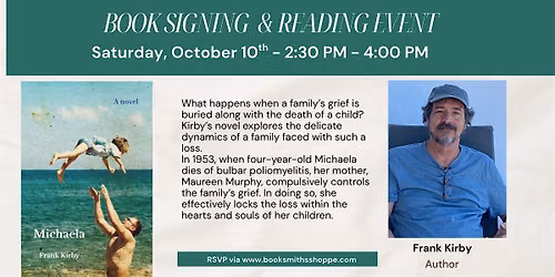 Book Signing & Reading Event with Author Frank Kirby 10\/10 at 2:30 PM