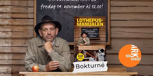 Boksignering med Lothepus Ark bokhandel AMFI Os!