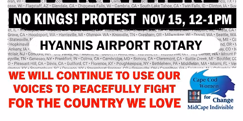NO KINGS! Protest\/Visibilty Airport Rotary Hyannis