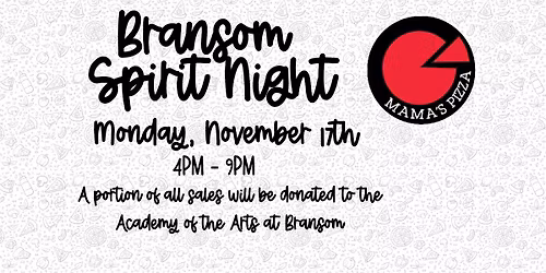 Mama's Pizza Bransom Spirit Night