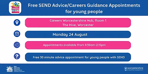 SEND Advice and Careers Guidance Appointments for young people- Worcester