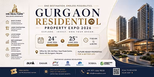 Gurgaon Residential Expo 2026\u2014before October; free June 24.