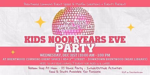 KIDS NOON NEW YEARS EVE PARTY