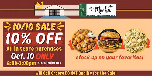10\/10 Sale - 10% off at The Market at IFD