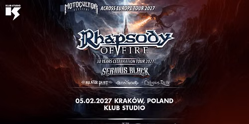 Motocultor Across Europe Tour 2027: Rhapsody of Fire, Serious Black | 5\/02\/2027 | Krak\u00f3w Klub Studio