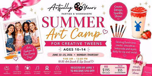 Session 2: Summer Art & Craft Camp (Ages 10-14) 6\/23-6\/26