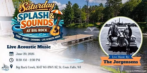 Saturday Splash and Sounds featuring Live Music by The Jorgensen's (acoustic duo)