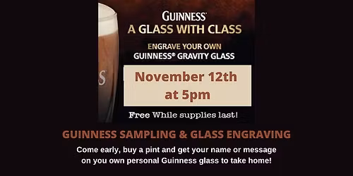 Guinness Glass Engraving Event