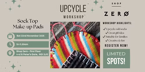 Sock Top Make-up Pads - Upcycle Workshop at Shop Zero 