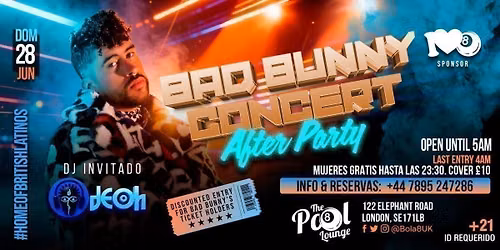 BAD BUNNY CONCERT AFTER PARTY London \ud83c\uddf5\ud83c\uddf7 | Latin Reggaeton Night at The Pool Lounge