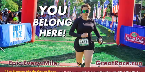 41st Nature Made Great Race: Half Marathon \u2022 10K \u2022 5K \u2022 15K Combo \u2022 10.3M Challenge \u2022 1 Mile