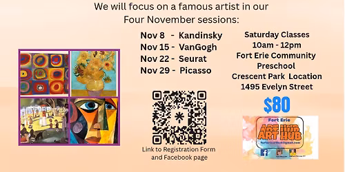 Affordable Saturday Art Classes ages 4-12