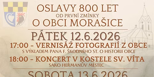 Oslavy 800 let od prvn\u00ed zm\u00ednky o obci Mora\u0161ice u Chrudimi