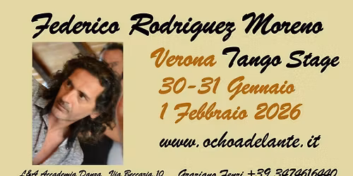 Federico Rodriguez Moreno 30-31 Gennaio - 1 Febbraio 2026 - #45 Tango Stage a Verona