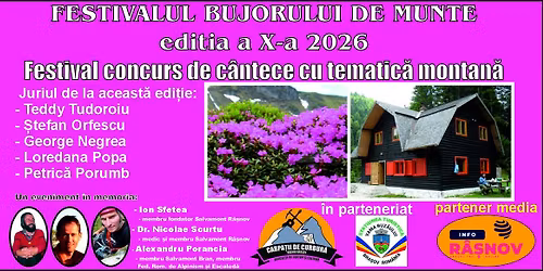 FESTIVALUL BUJORULUI DE MUNTE edi\u021bia a X-a 2026, festival concurs de c\u00e2ntece cu tematic\u0103 montan\u0103