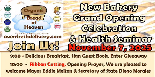 New Bakery Grand Opening Celebration & Health Seminar