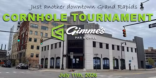 Gimme's downtown GR Cornhole Tournament party
