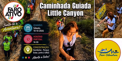 CAMINHADA GUIADA AO LITTLE CANYON: 9 km a ver o p\u00f4r do sol e a subida com a corda.