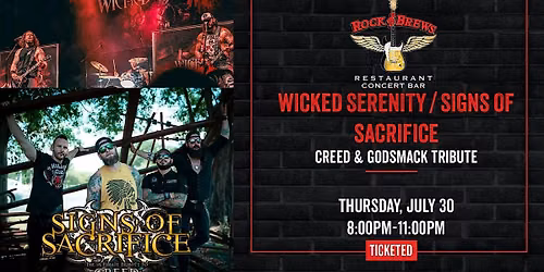 CREED\/GODSMACK Tribute Rock SoS\/ Wicked Serenity @ Rock & Brews Royal Oak