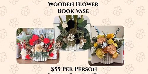 Wooden Flower Book Vase