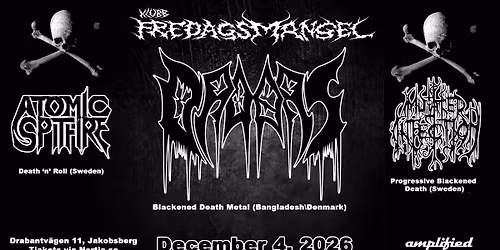 Orobas + Atomic Spitfire + Mutated Infection Live @Klubb Fredagsmangel