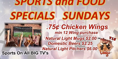 Sundays Sports On All BIG TV's - Food & Drink Specials