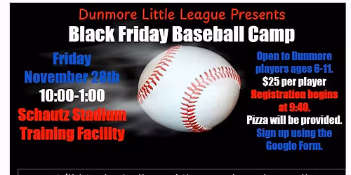 DLL Black Friday Baseball Camp