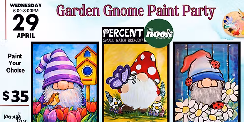 Garden Gnome Paint Party at Percent The Nook Concord