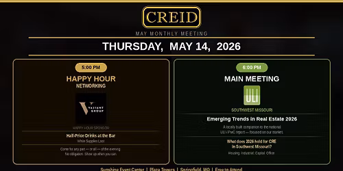 CREID | May Meeting \u2014 ULI Southwest Missouri: Emerging Trends in Real Estate