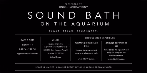 Sound Bath on the Aquarium at the Houston Interactive Aquarium & Animal Pre