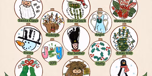 Painted Handprint Ornaments at the Screaming Goat Funny Farm!