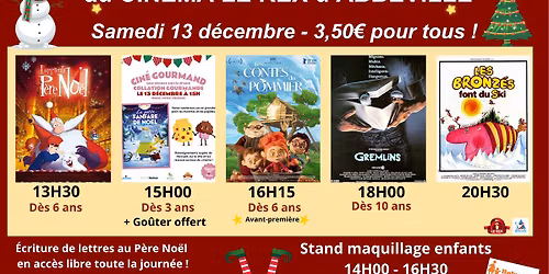 GRAND SAMEDI DE NOËL - Avant-première, animation, films cultes - Samedi 13 Décembre
