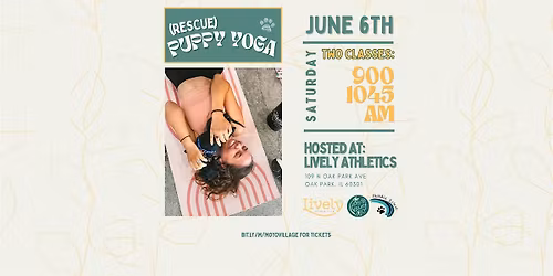 Rescue Puppy Yoga at Lively Athletics (10:45am)
