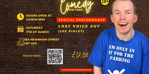 Comedy Night @ The Yard with Lost Voice Guy