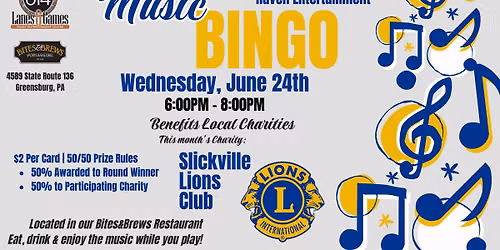 Music Bingo Benefiting The Slickville Lions CLub
