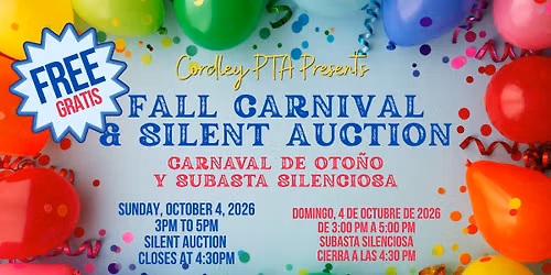 FREE! Cordley Fall Carnival with Silent Auction Fundraiser
