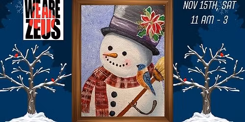 Paint, SIP & Support - Acrylic Winter Snowman