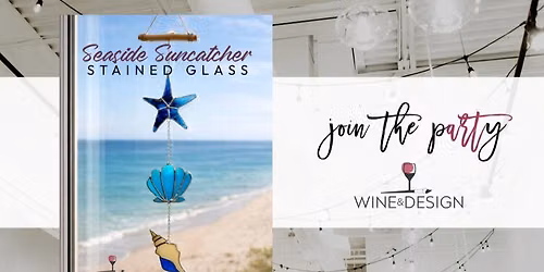 Seaside Suncatcher Stained Glass | Wine & Design