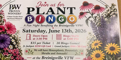 Plant Bingo Sponsored by 4 Seasons
