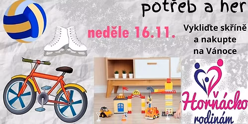 Baz\u00e1rek hra\u010dek, sportovn\u00edho vybaven\u00ed a knih