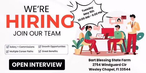 Career Opportunity- Open Interviews!